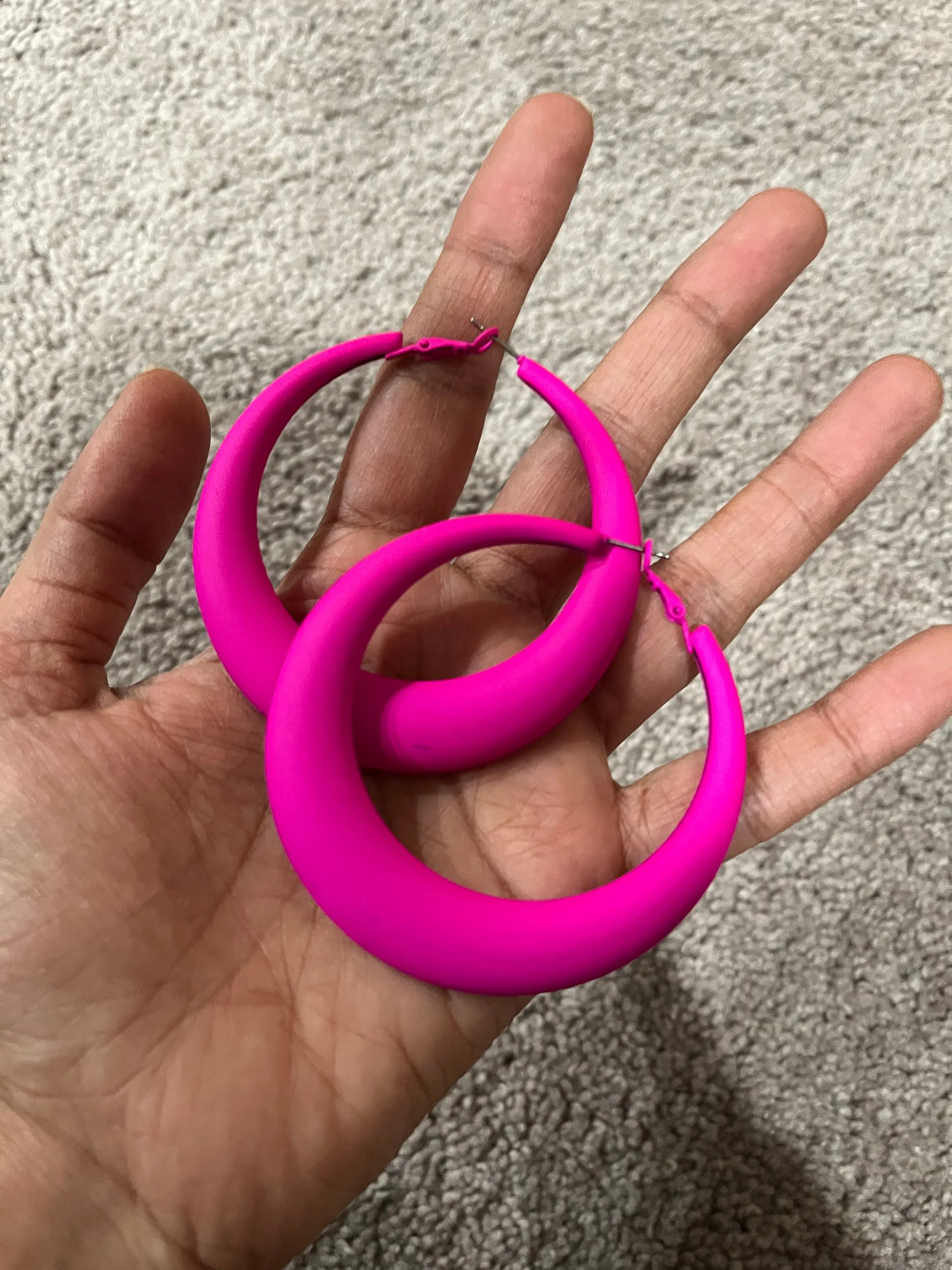 Hot pink hoops , big fuchsia hoop earrings , large pink hoops , big neon pink hoop earrings fuchsia , hoops 2.5 inch