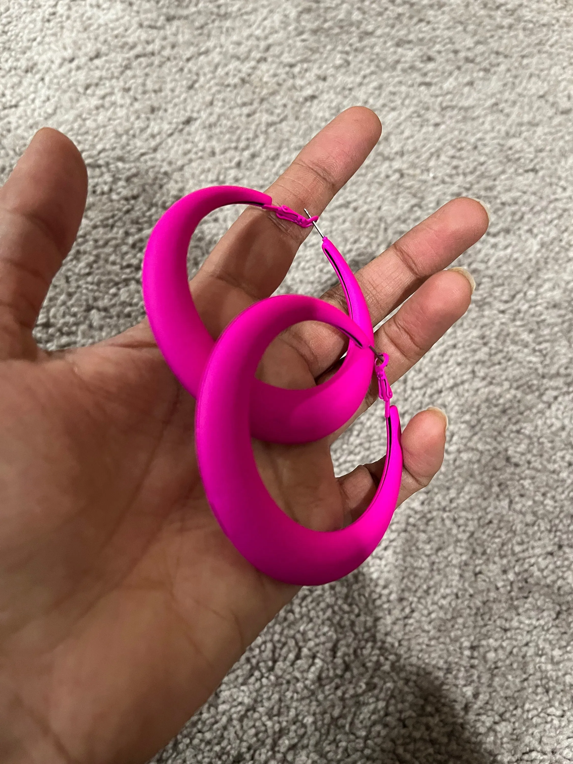 Hot pink hoops , big fuchsia hoop earrings , large pink hoops , big neon pink hoop earrings fuchsia , hoops 2.5 inch