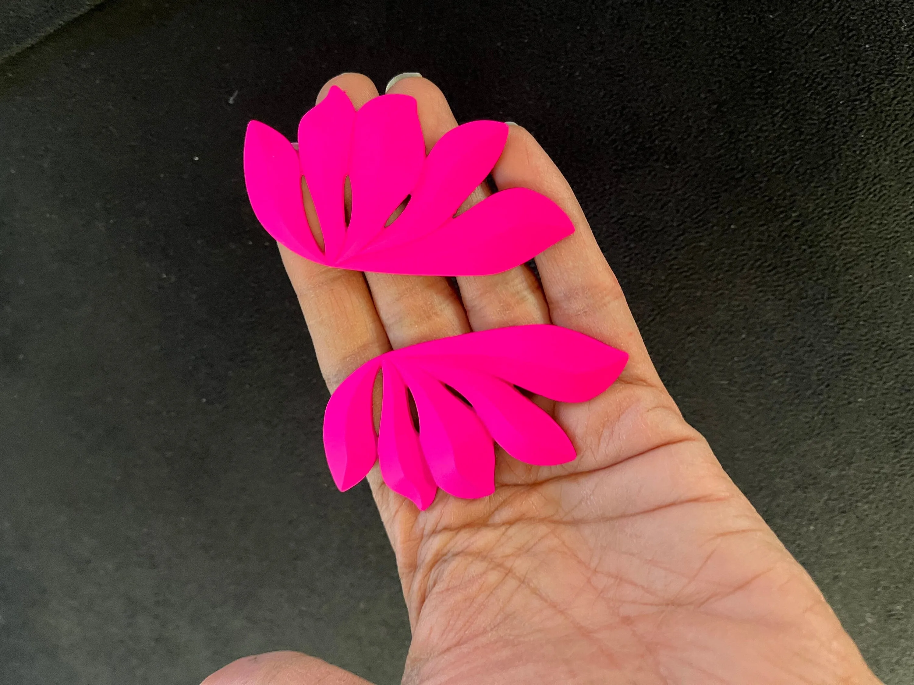 Hot pink stud earrings , big  statement large hot pink stud earrings , fuchsia flower earrings , neon pink studs , chunky bright pink flower
