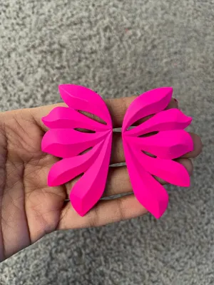 Hot pink stud earrings , big  statement large hot pink stud earrings , fuchsia flower earrings , neon pink studs , chunky bright pink flower