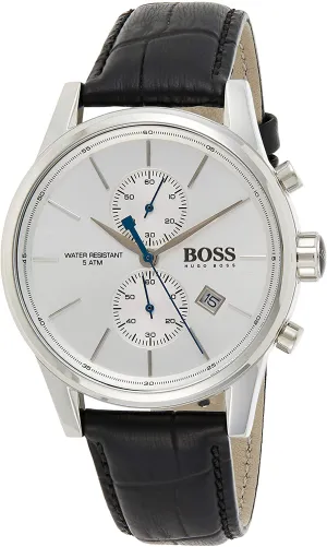 Hugo Boss Jet Black Dial Leather Strap Men's Watch 1513282