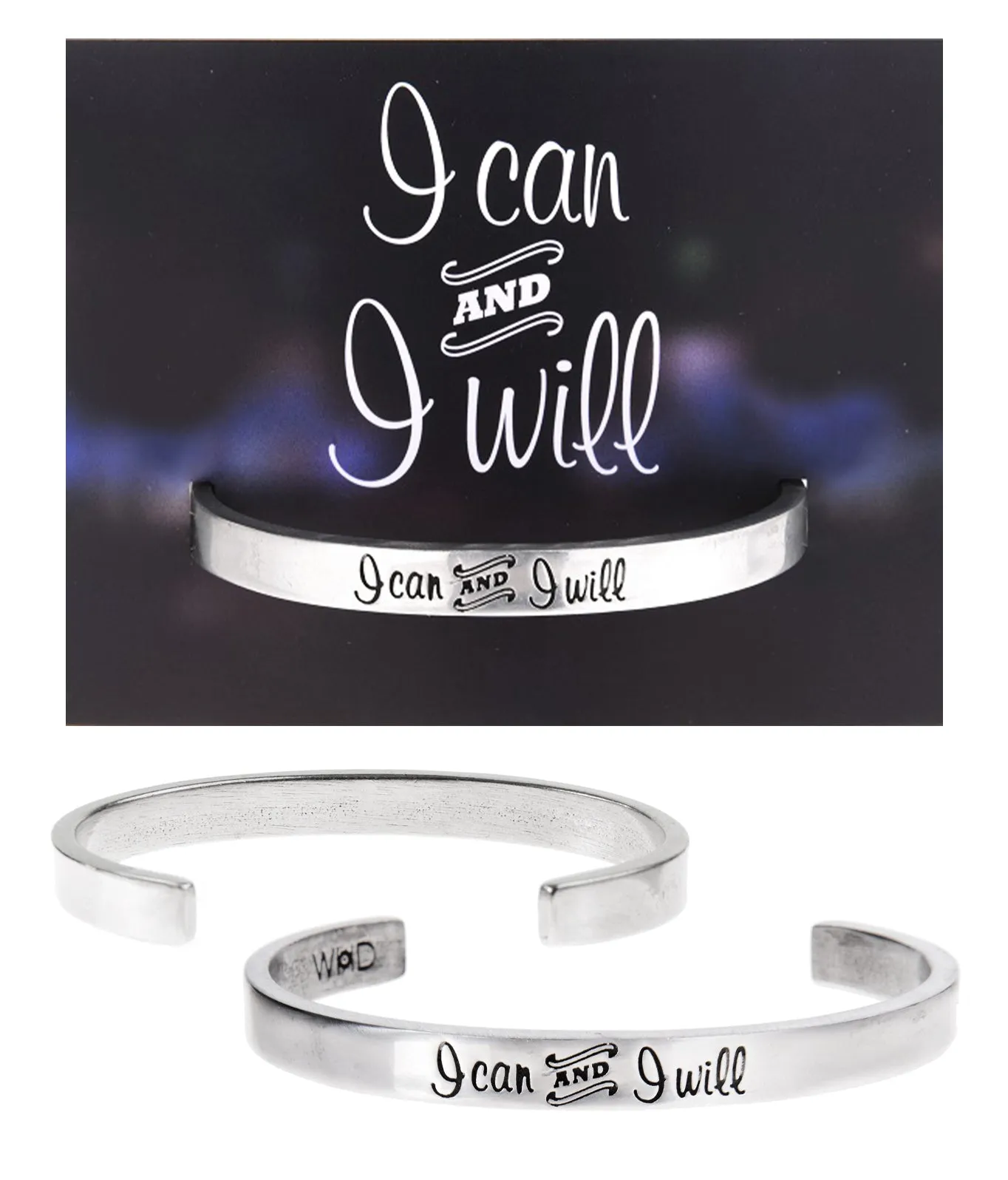 I Can and I Will Quotable Cuff Bracelet