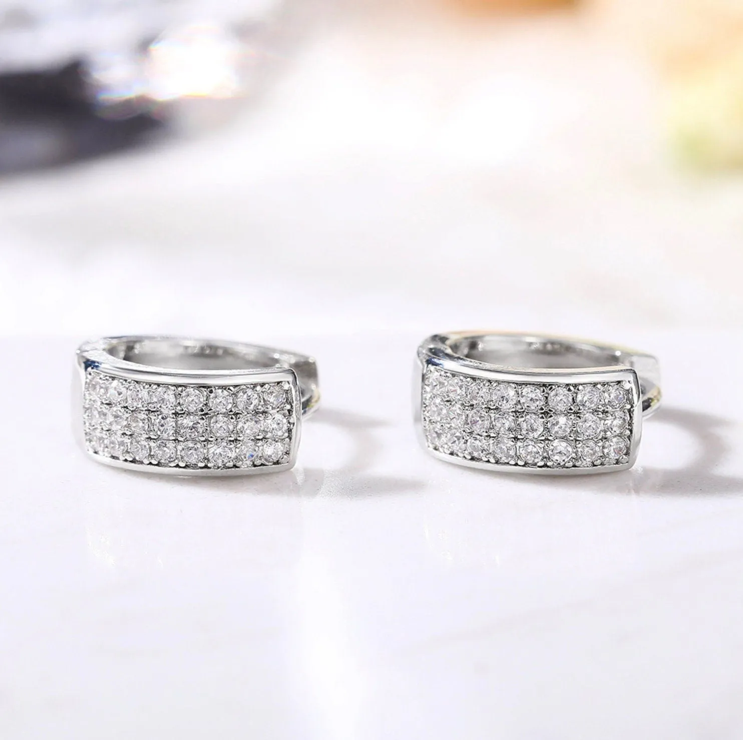Iced Out Earrings | Diamond Earrings | Womens Earrings | Mens Diamond Earrings | Diamond Hoop Earrings | Hip Hop Earrings |  Mens Earrings