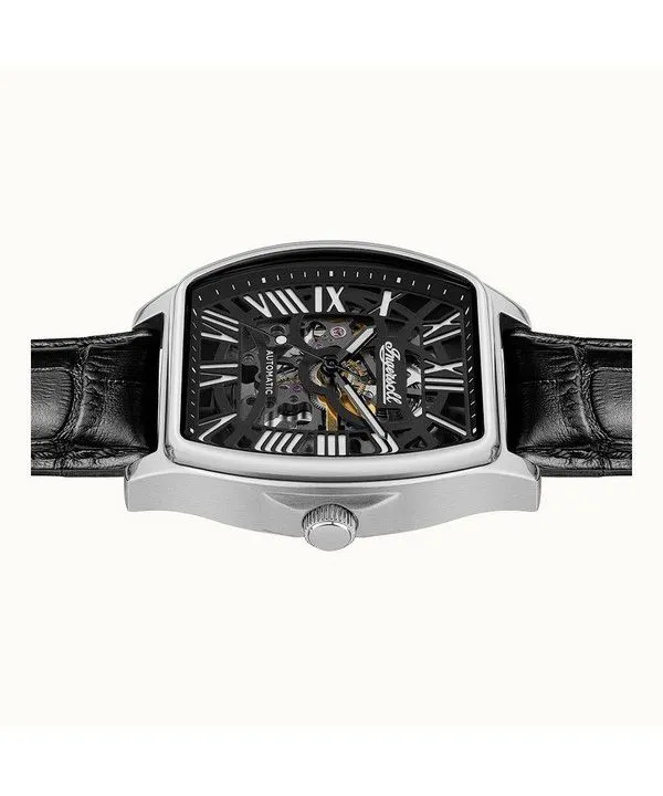 Ingersoll The California Leather Strap Skeleton Black Dial Automatic I14202 Men's Watch