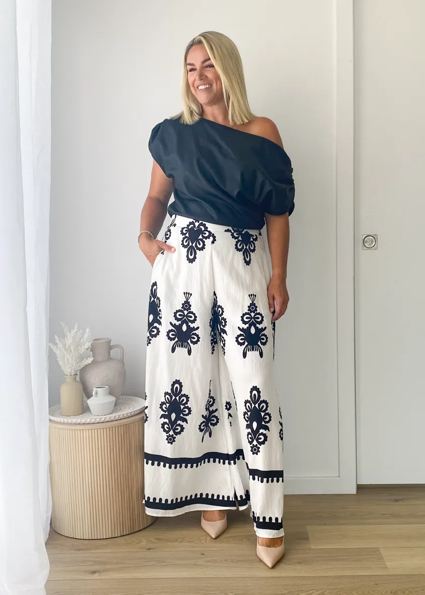 Inka One Shoulder Coated Top - Black