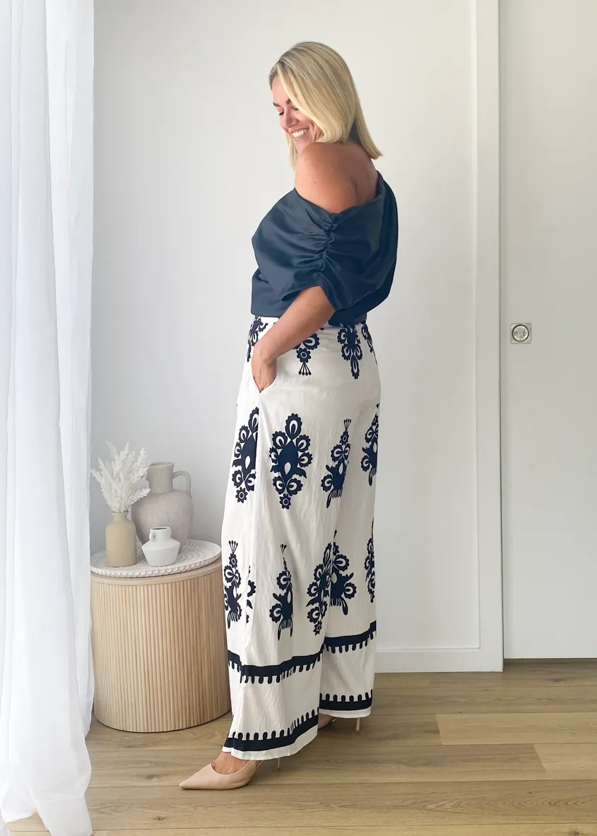 Inka One Shoulder Coated Top - Black