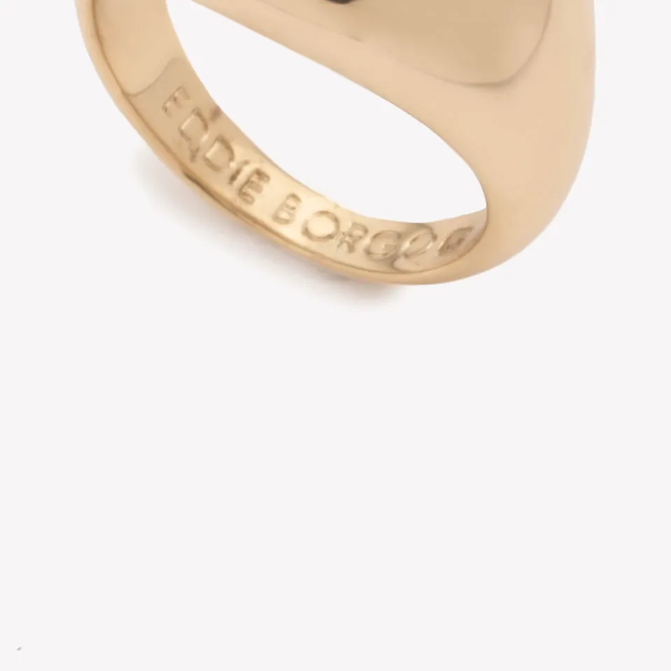 INLAID CABOCHON SIGNET RING - RED AGATE