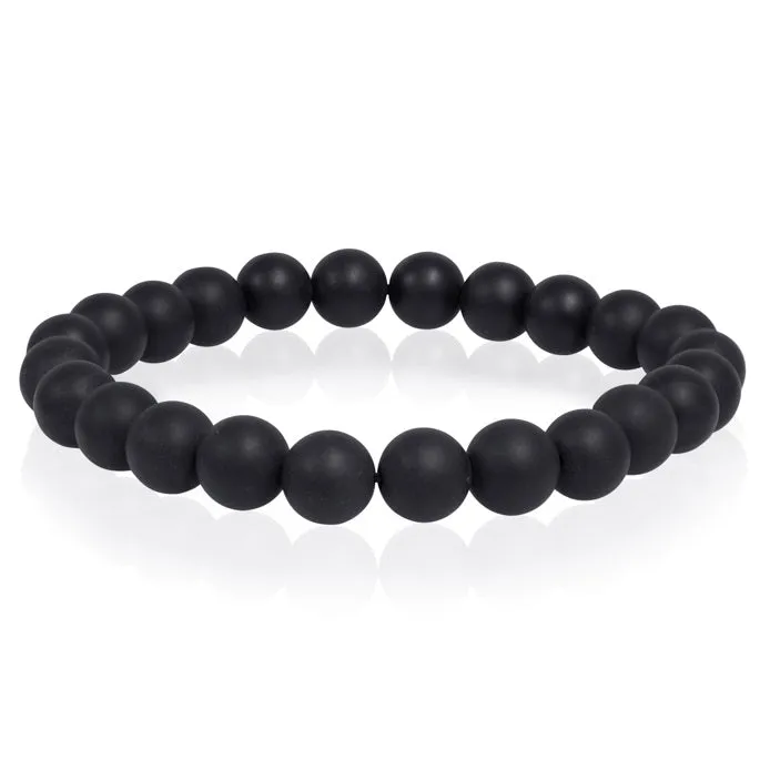 Italgem Black Onyx Beaded Stretch Bracelet