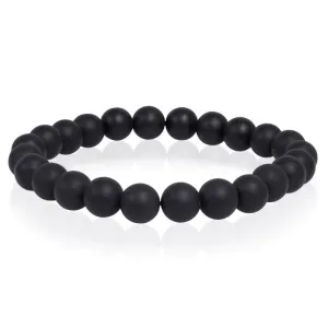 Italgem Black Onyx Beaded Stretch Bracelet