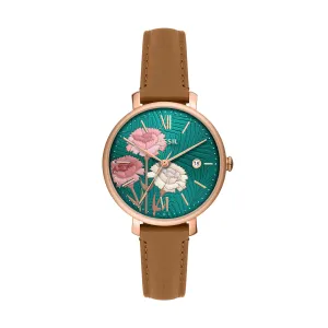 Jacqueline Three-Hand Date Medium Brown LiteHide™ Watch