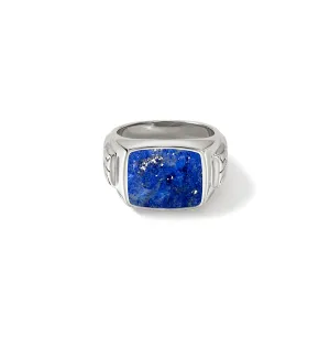 John Hardy Sterling Silver Lapis Lazuli Signet Ring