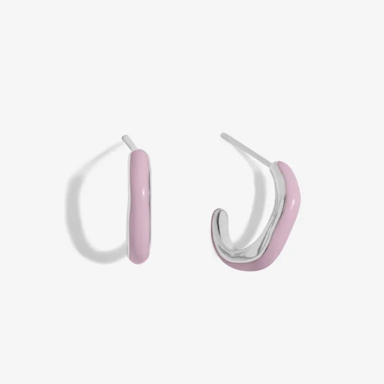 Joma Beau Lilac Enamel Hoop Earrings