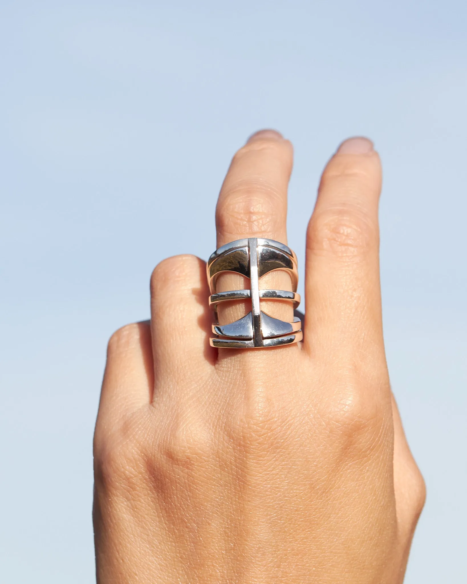 Kaleidoscope Ring Set Sterling Silver 25MM