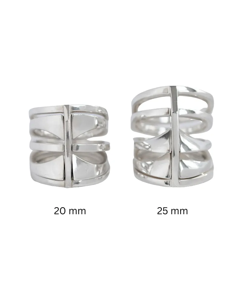 Kaleidoscope Ring Set Sterling Silver 25MM