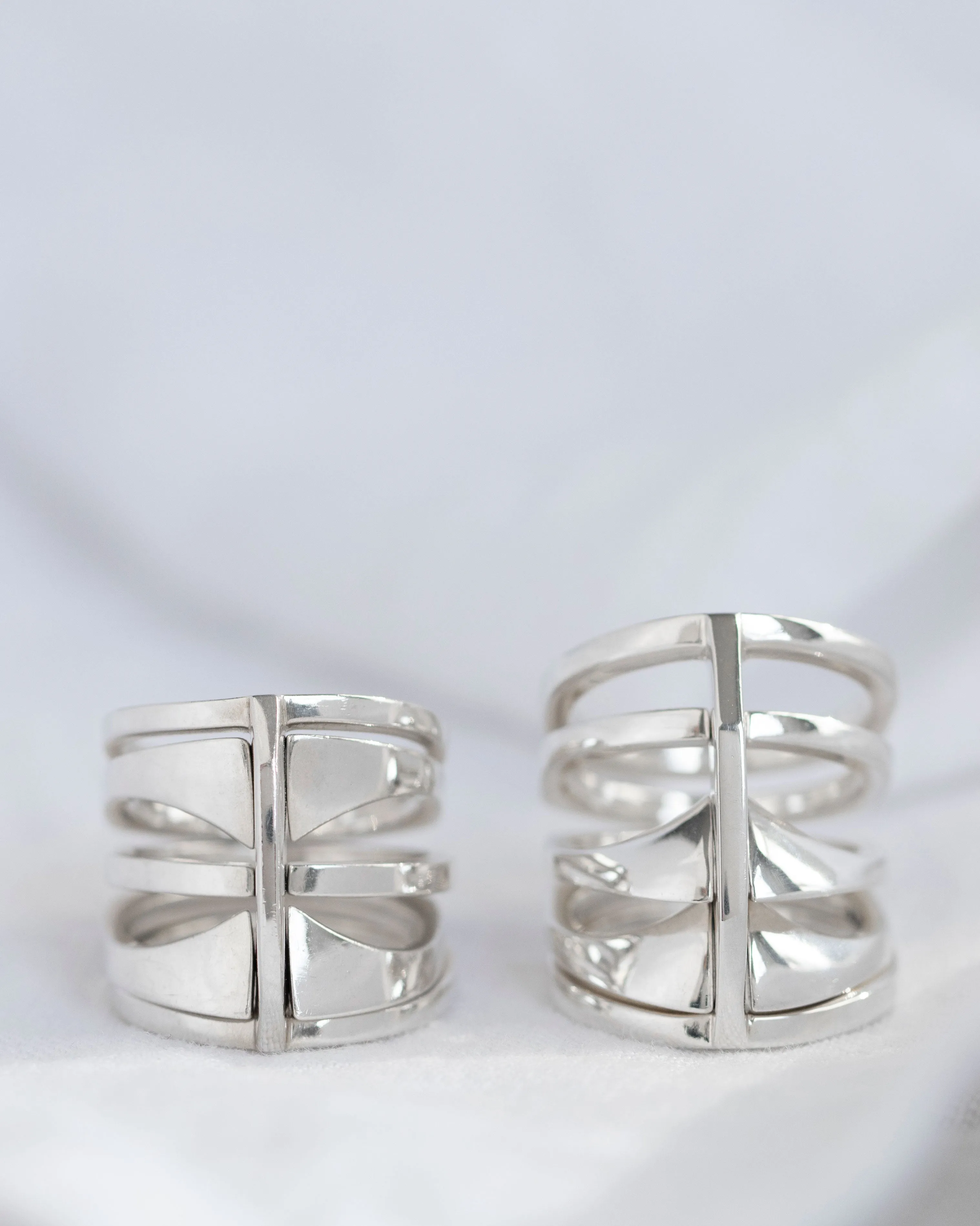 Kaleidoscope Ring Set Sterling Silver 25MM