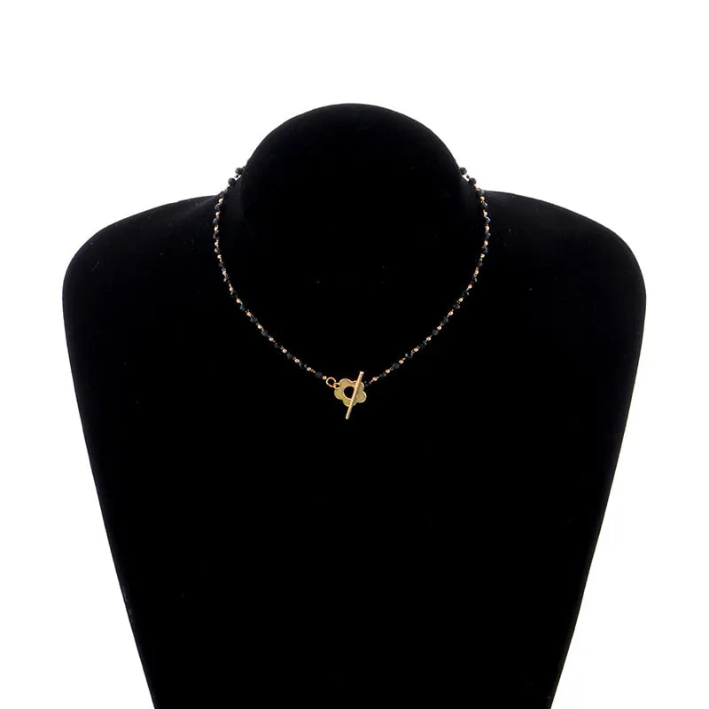 Kaya Bead and Flower Choker Necklace