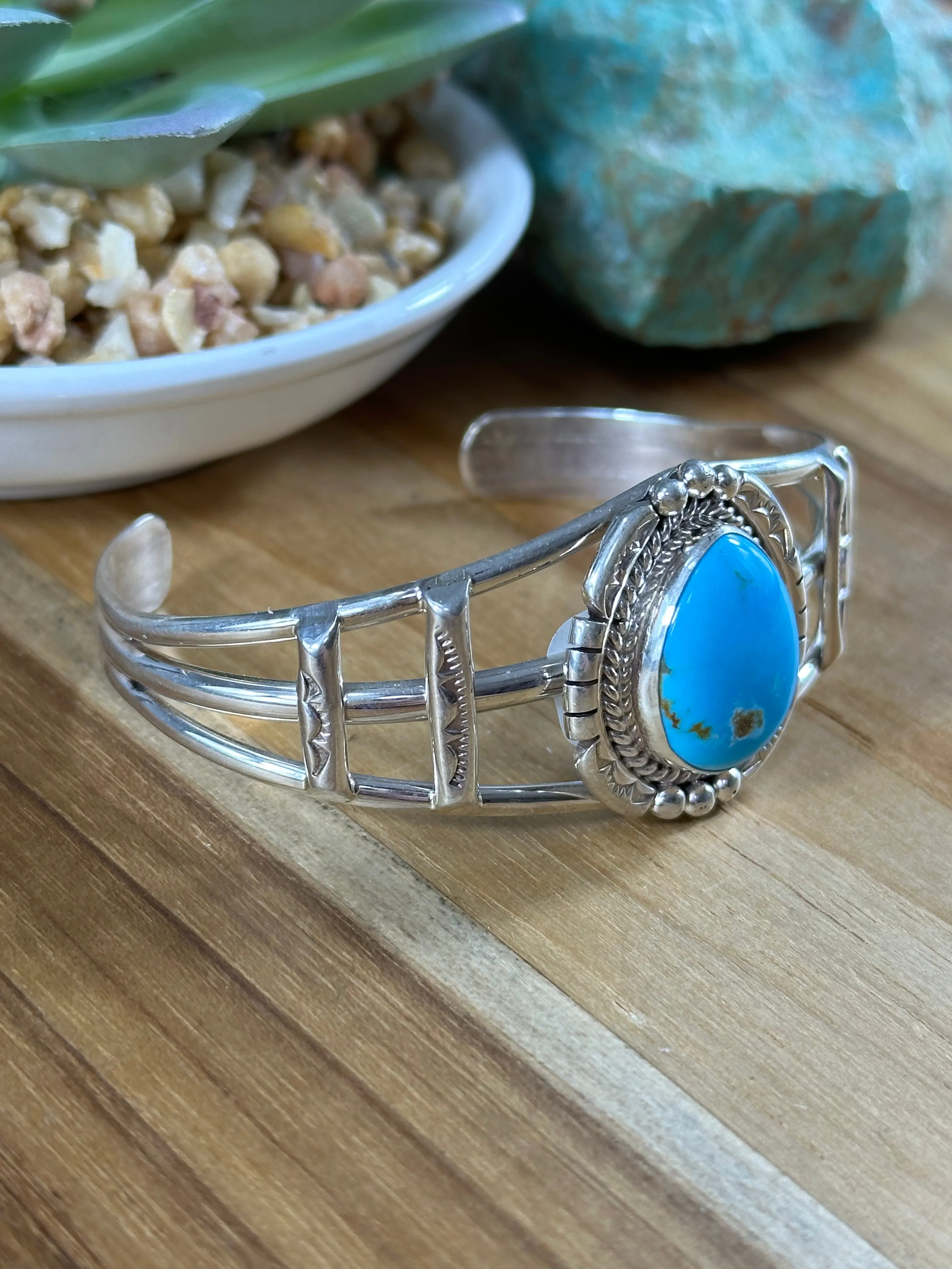 Kingman Teardrop Stone Cuff