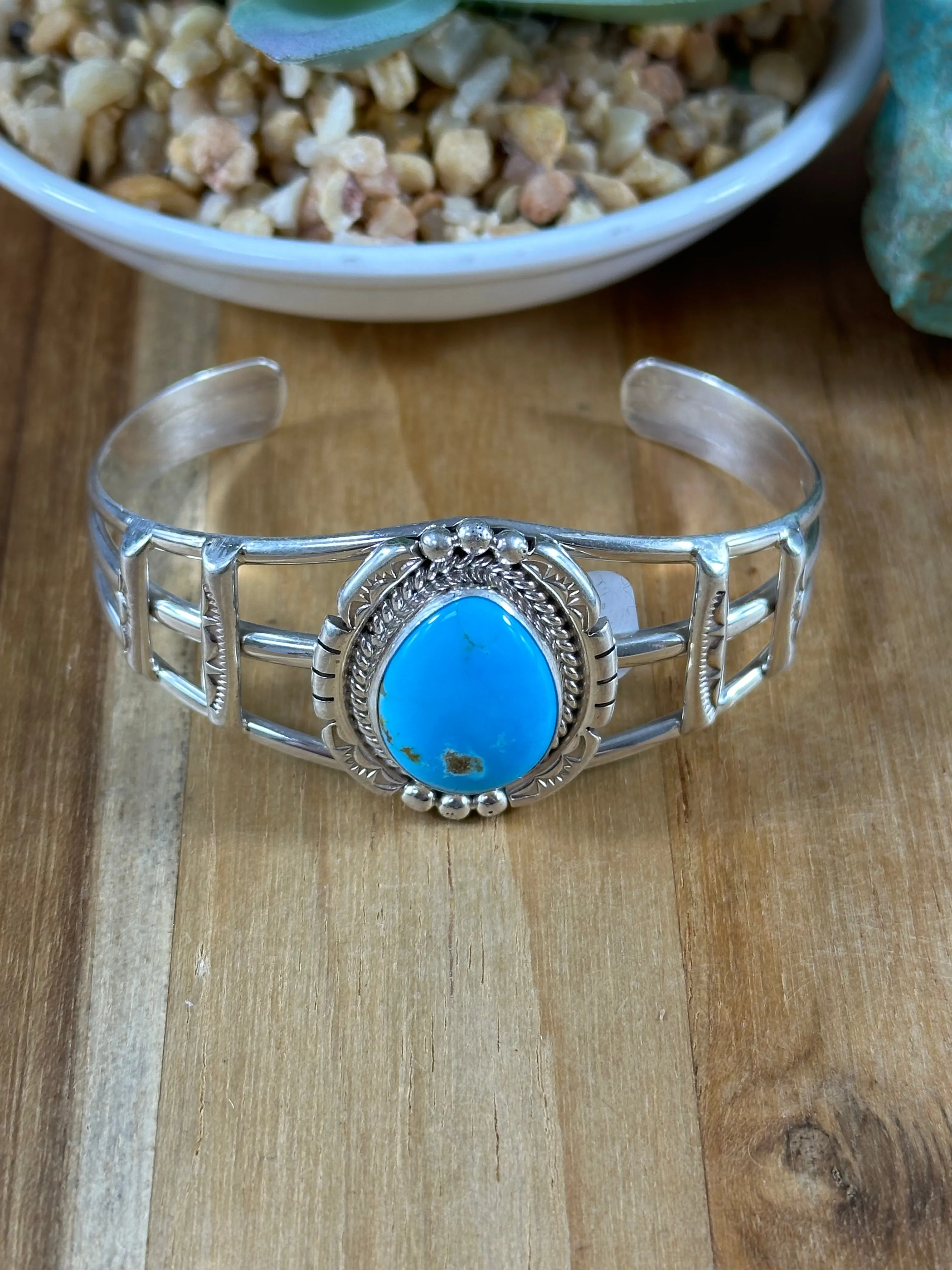 Kingman Teardrop Stone Cuff