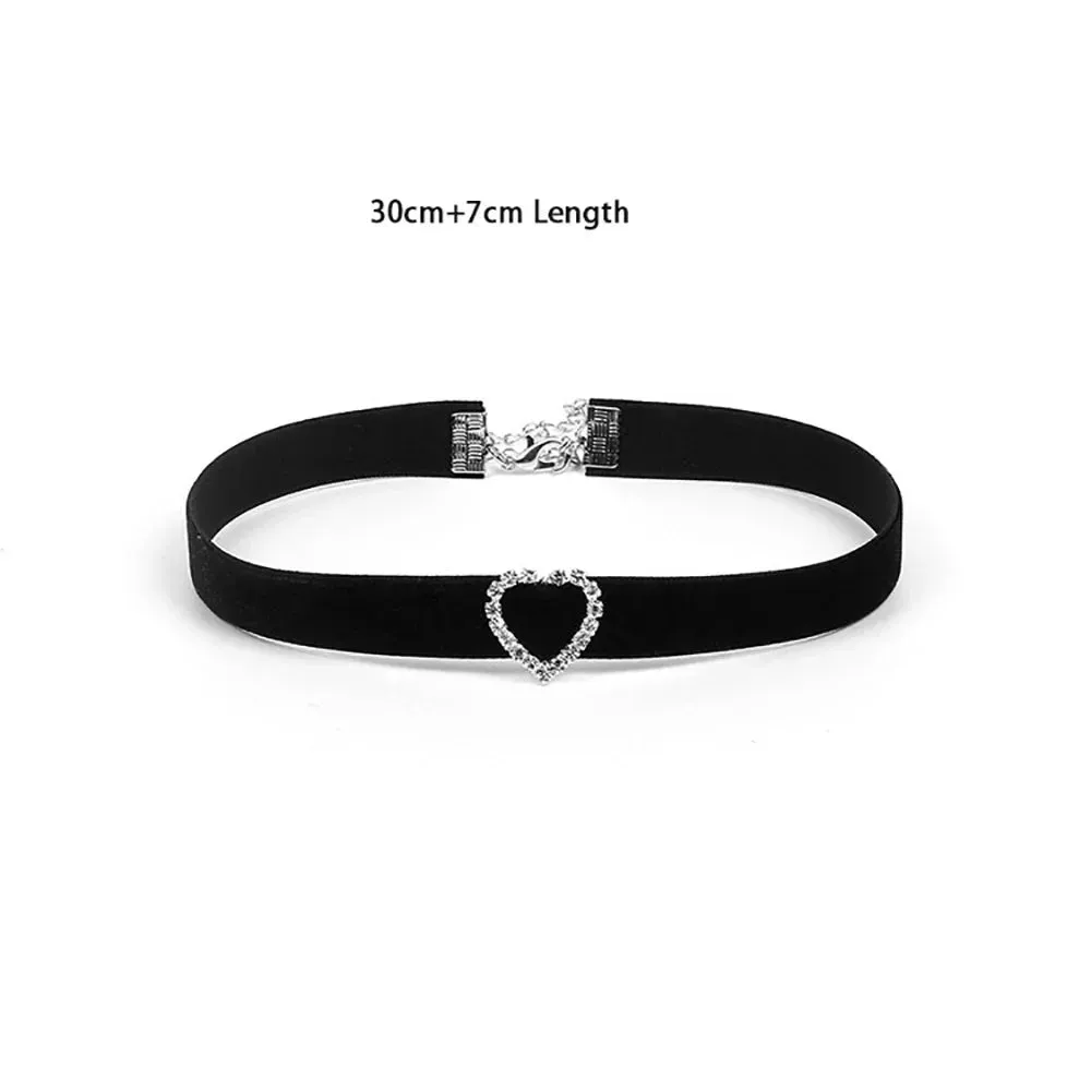 Korean Fashion Black Leather Velvet Choker Necklace Punk Gothic Jewelry Chockers Vintage Goth Necklace for Women Gifts Collier