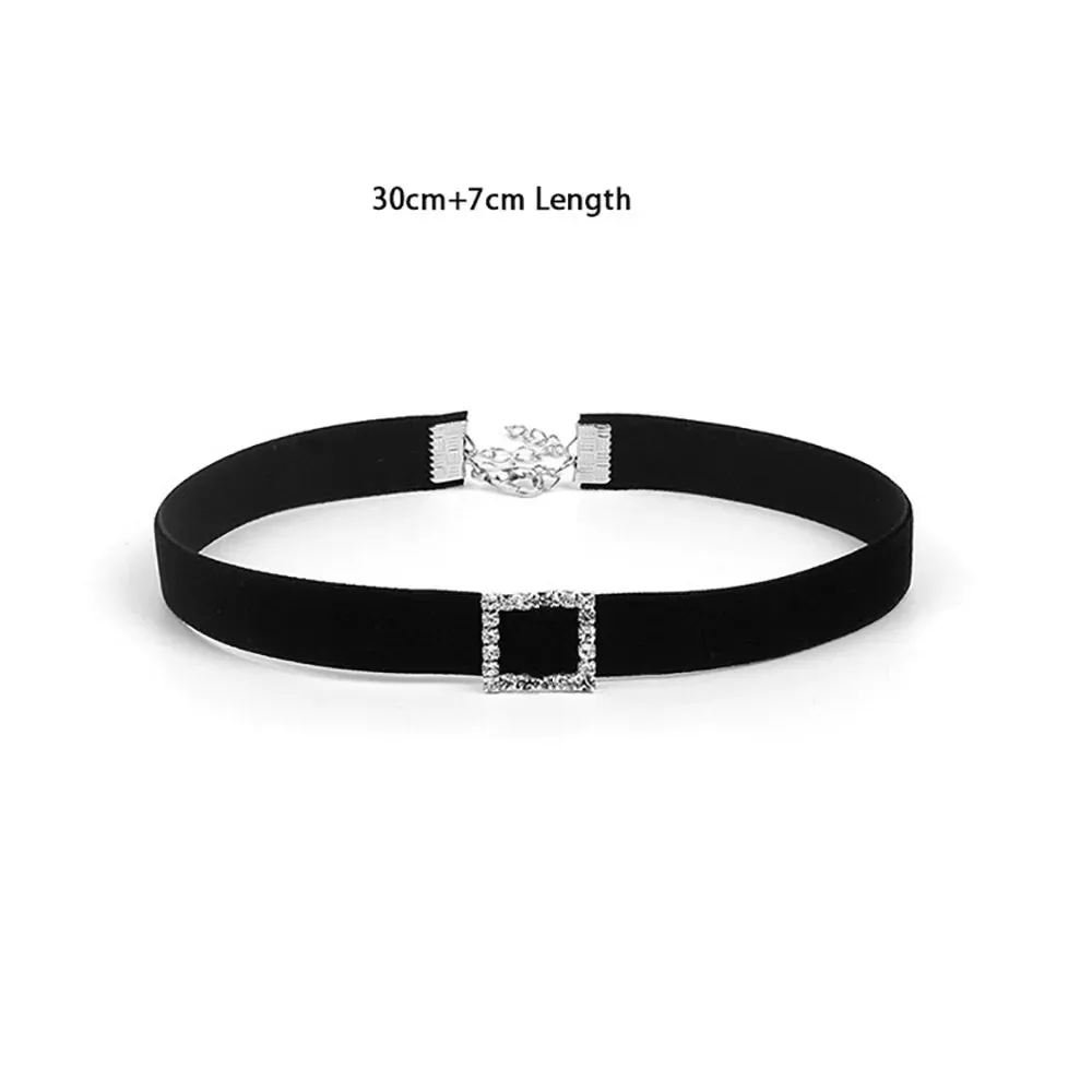 Korean Fashion Black Leather Velvet Choker Necklace Punk Gothic Jewelry Chockers Vintage Goth Necklace for Women Gifts Collier
