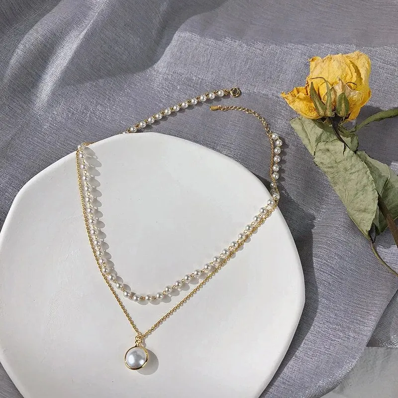 Korean Pendant Pearl Choker Necklace - Various Designs Fashion Statement Piece with Free Shipping