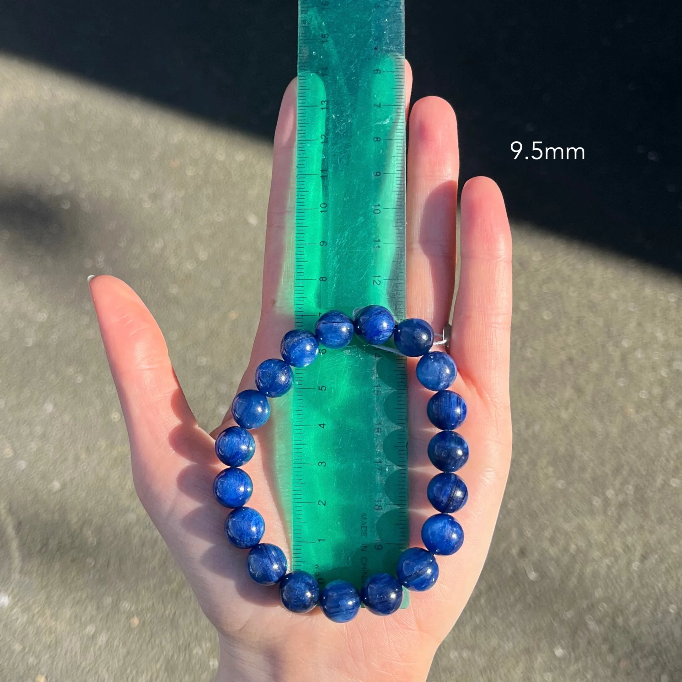 Kyanite Stretch Bead Bracelet ~ 2 Bead Sizes