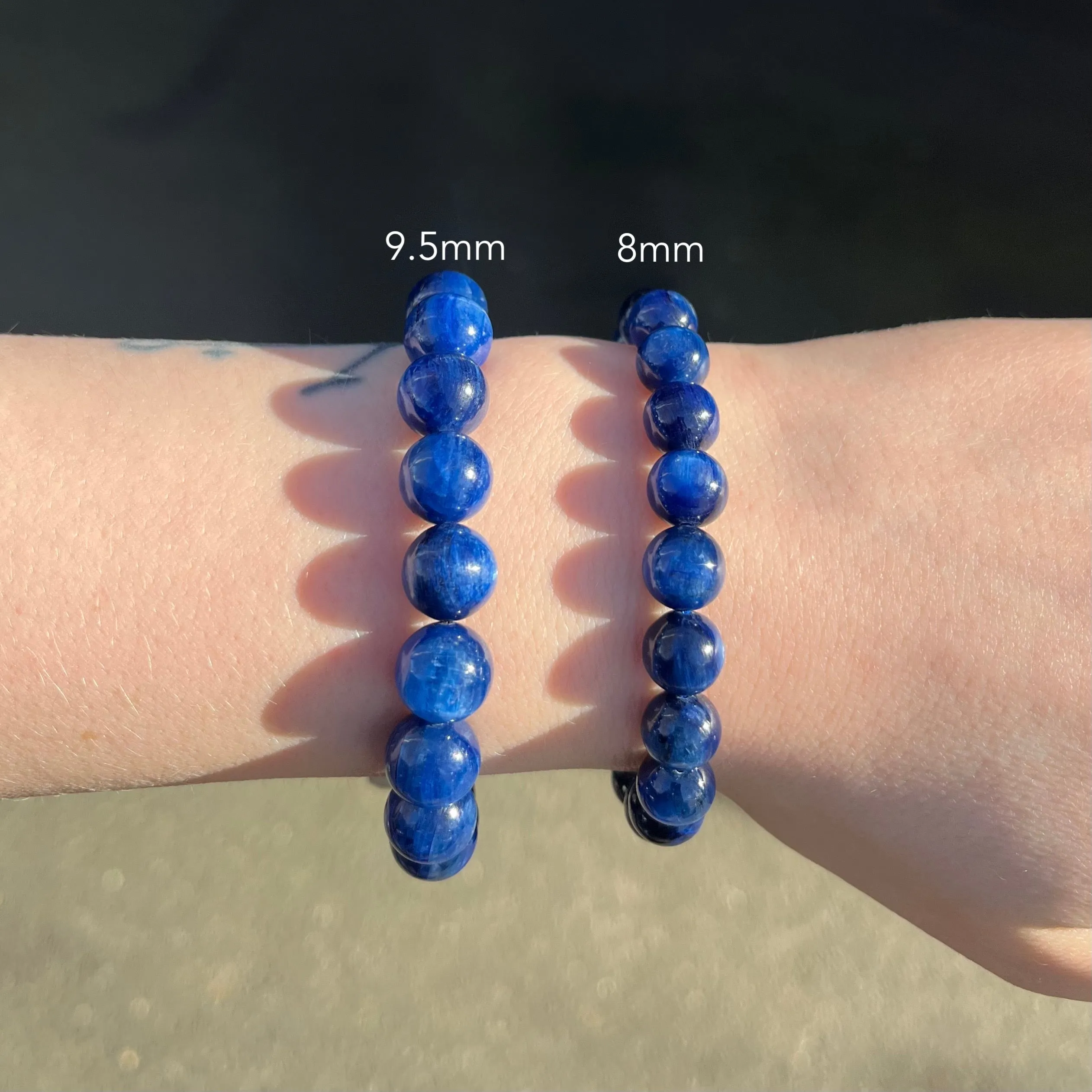 Kyanite Stretch Bead Bracelet ~ 2 Bead Sizes