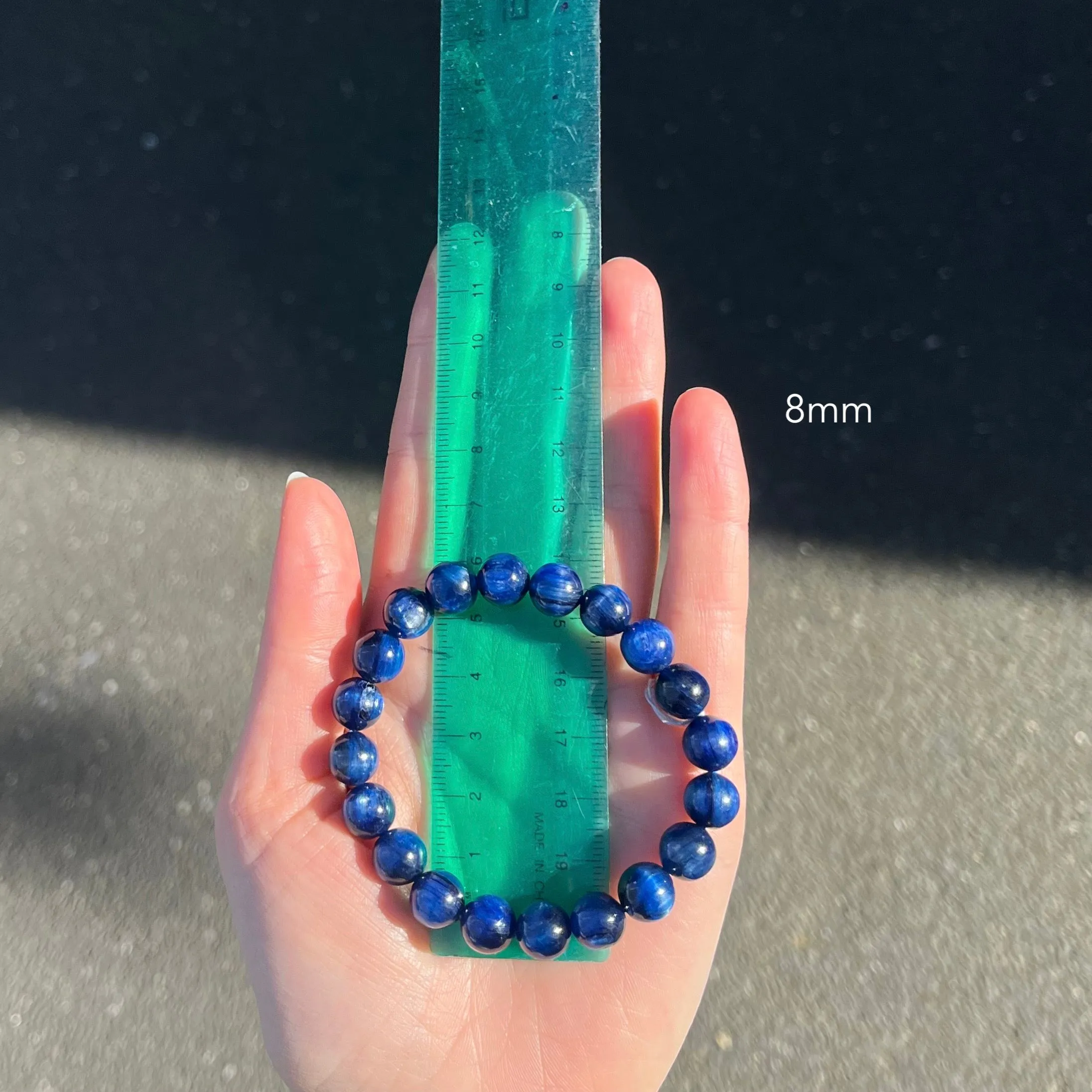 Kyanite Stretch Bead Bracelet ~ 2 Bead Sizes