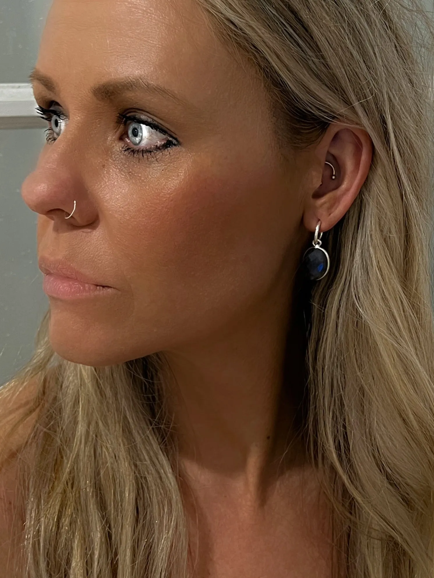 Laihas Iridescent Labradorite Hoop Earrings