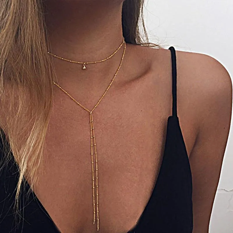Lariat Choker Necklace - 13"   2.75" Extender - 7" Pendant - Zinc Alloy