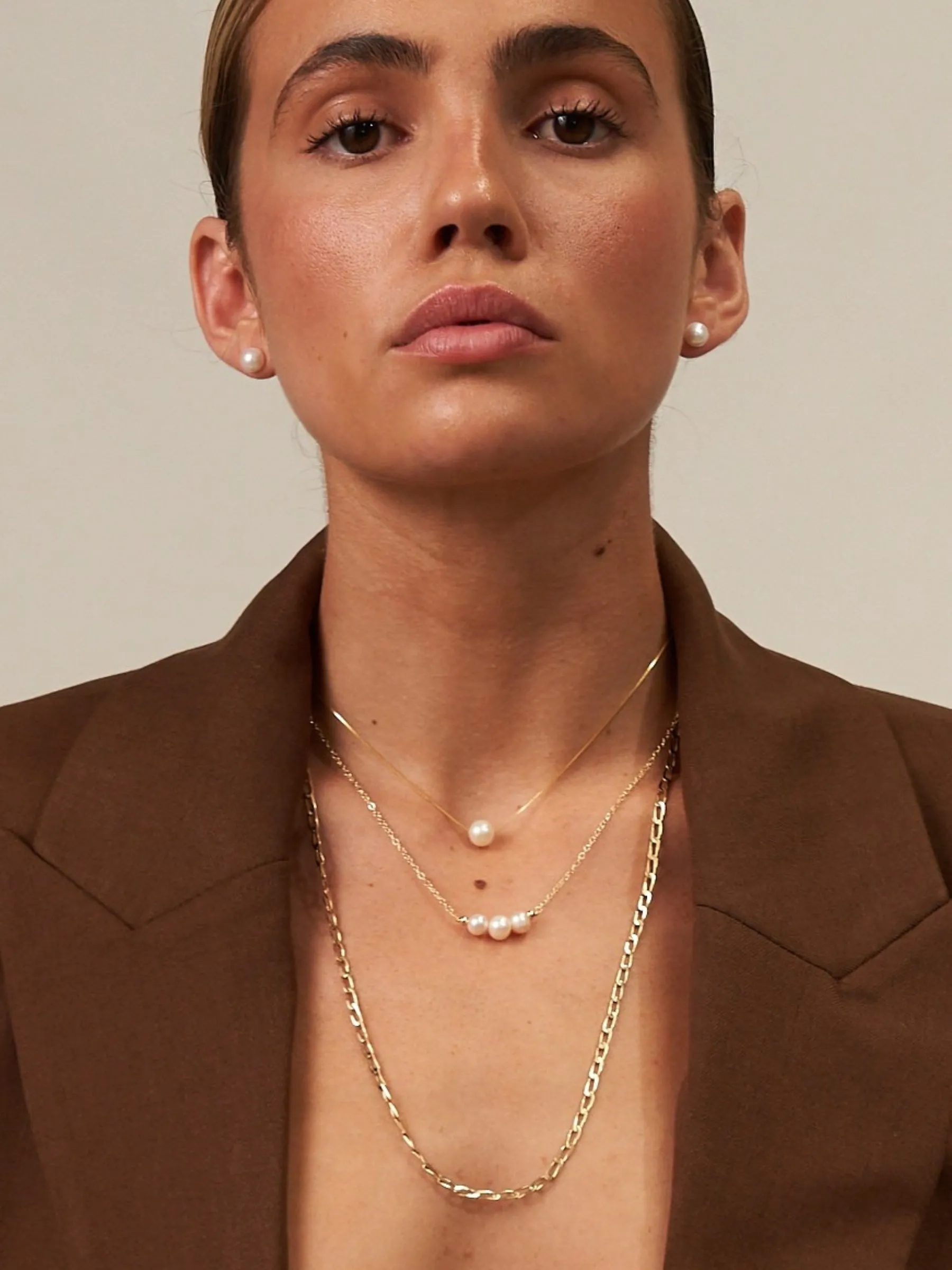 Laura | Adjustable Single Pearl Choker Necklace