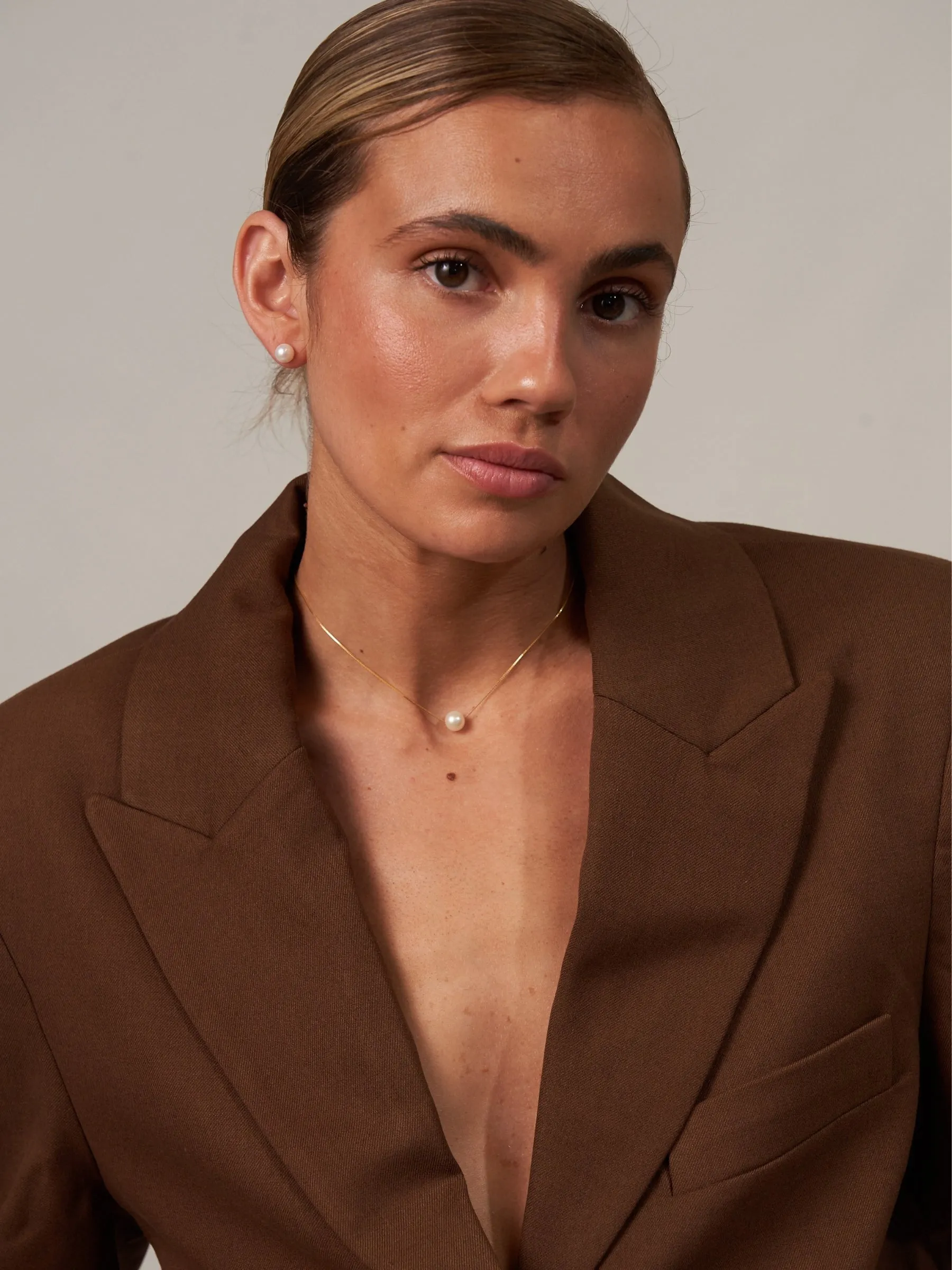 Laura | Adjustable Single Pearl Choker Necklace