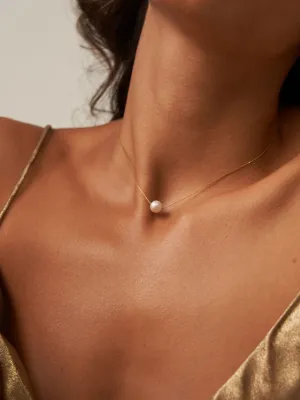 Laura | Adjustable Single Pearl Choker Necklace