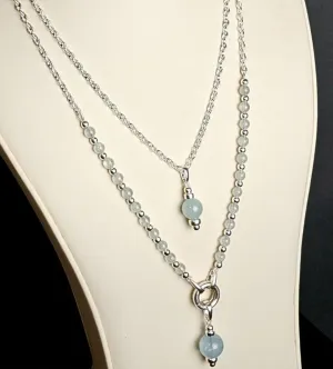 LAYERED AQUAMARINE NECKLACE