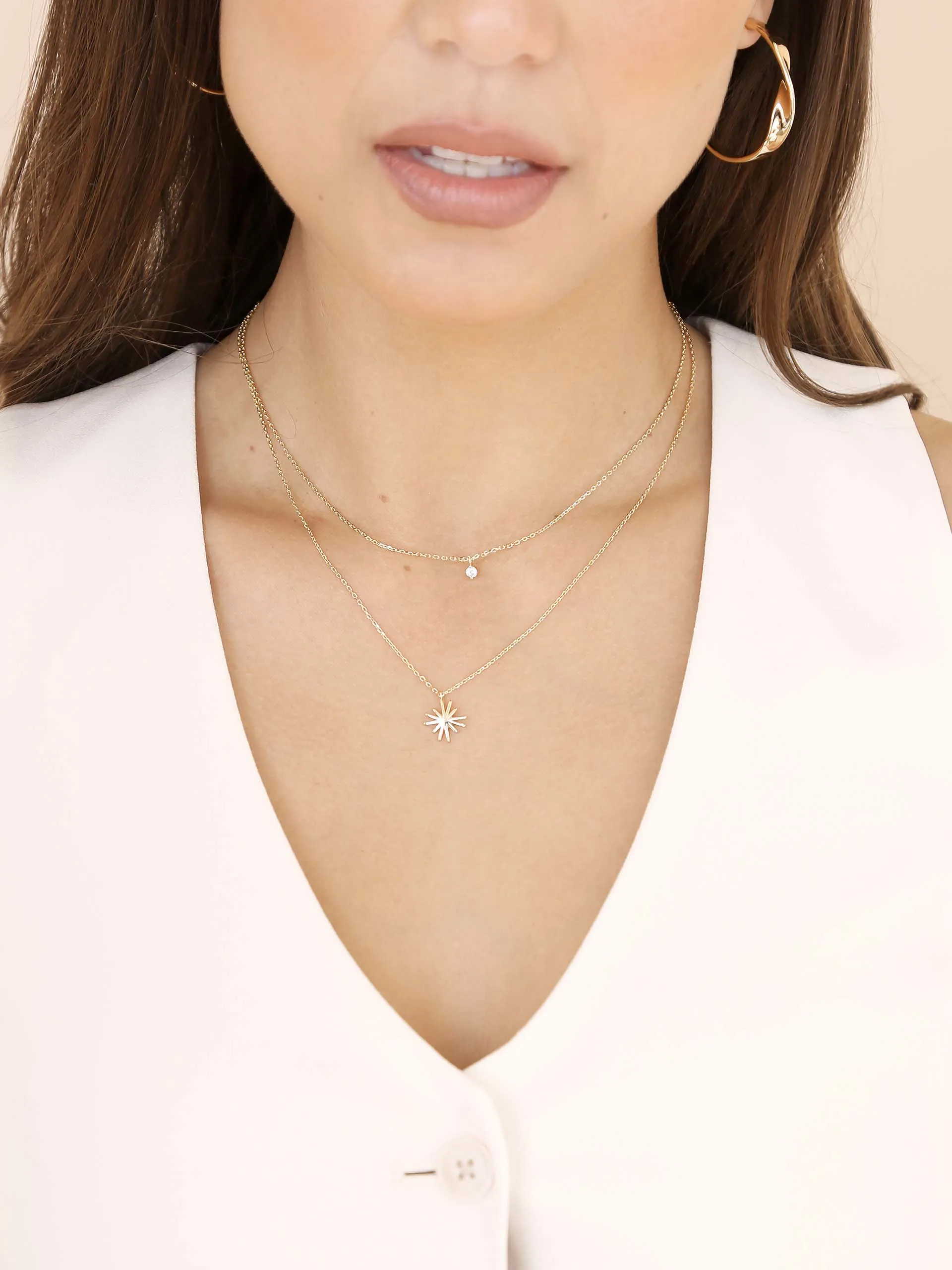 Layered Starburst Crystal Necklace