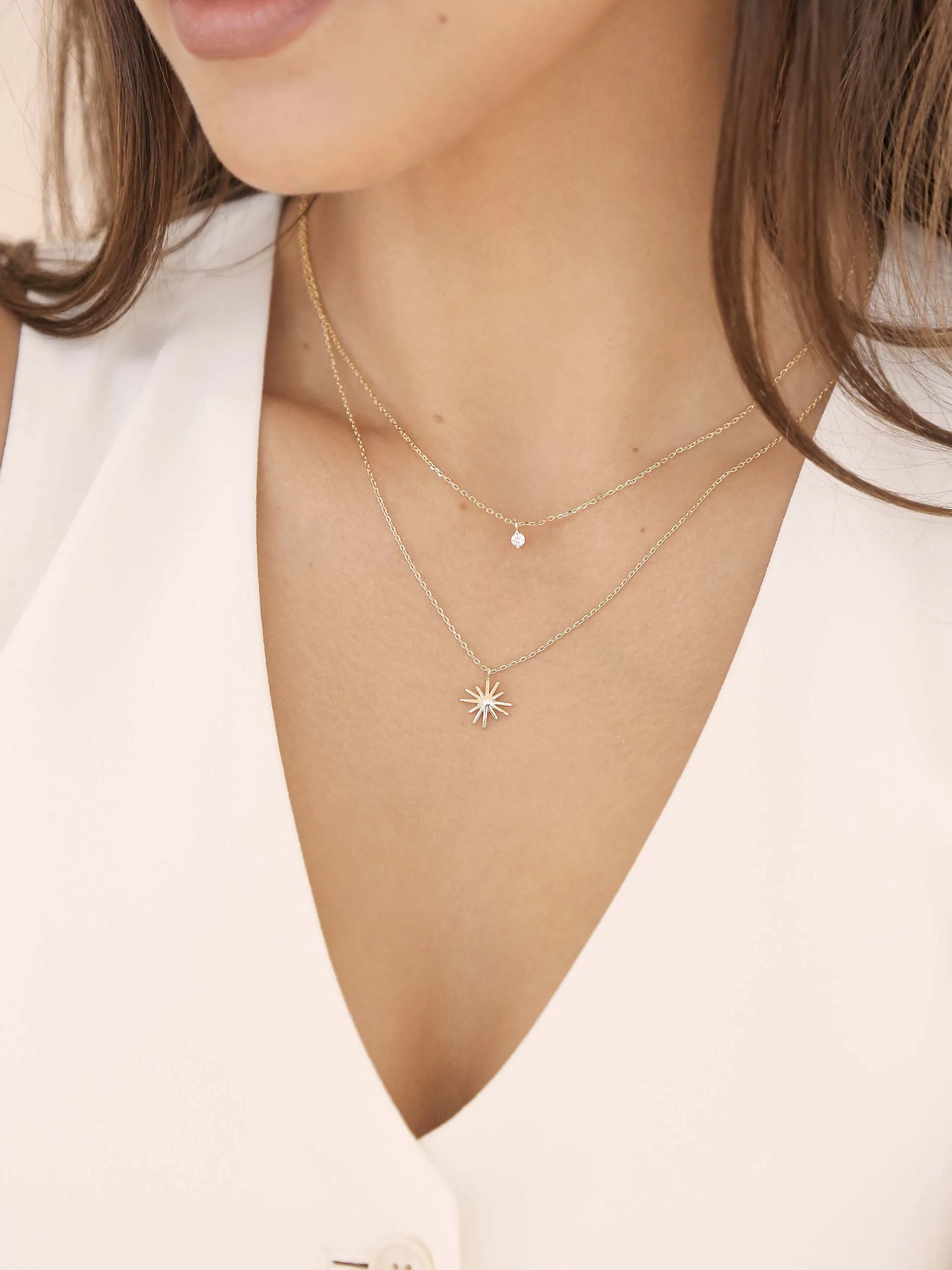 Layered Starburst Crystal Necklace