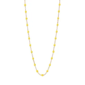 lemon yellow gigi classic necklace- gold 20 inch