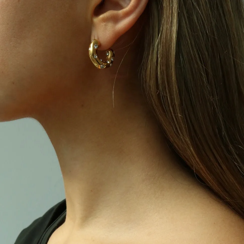 Lexie Gold Studded Hoops