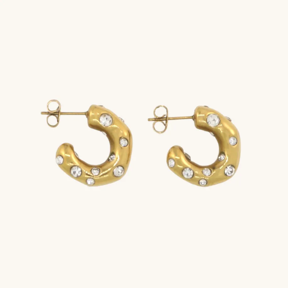 Lexie Gold Studded Hoops