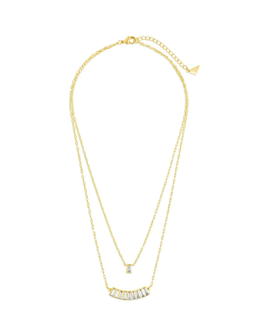 Lillian CZ Row & Charm Layered Necklace