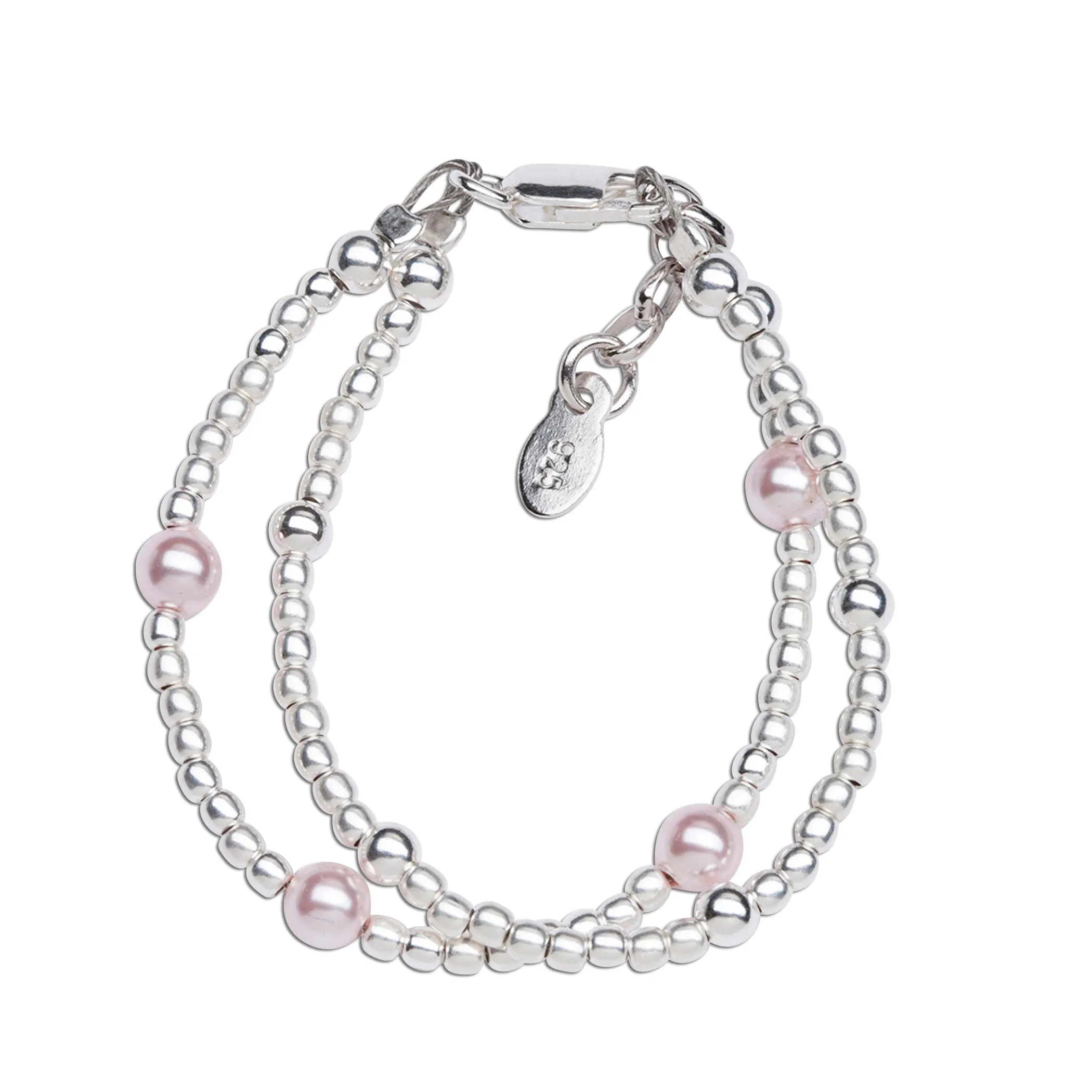 Lola - Sterling Silver Double-Strand Pearl Bracelet for Toddlers and Kids