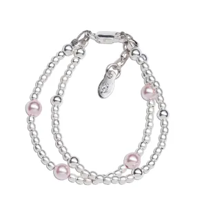Lola - Sterling Silver Double-Strand Pearl Bracelet for Toddlers and Kids