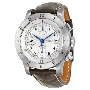 Longines Heritage Collection Chronograph Silver Dial Leather Men Watch L27414732 L2.741.4.73.2