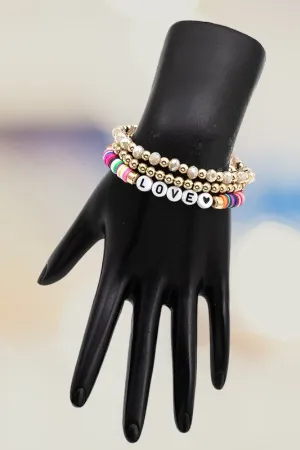 LOVE MIX BEAD BRACELET SET