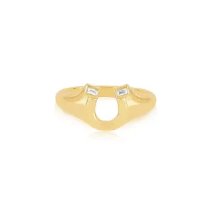 Lucky Horseshoe Signet Ring