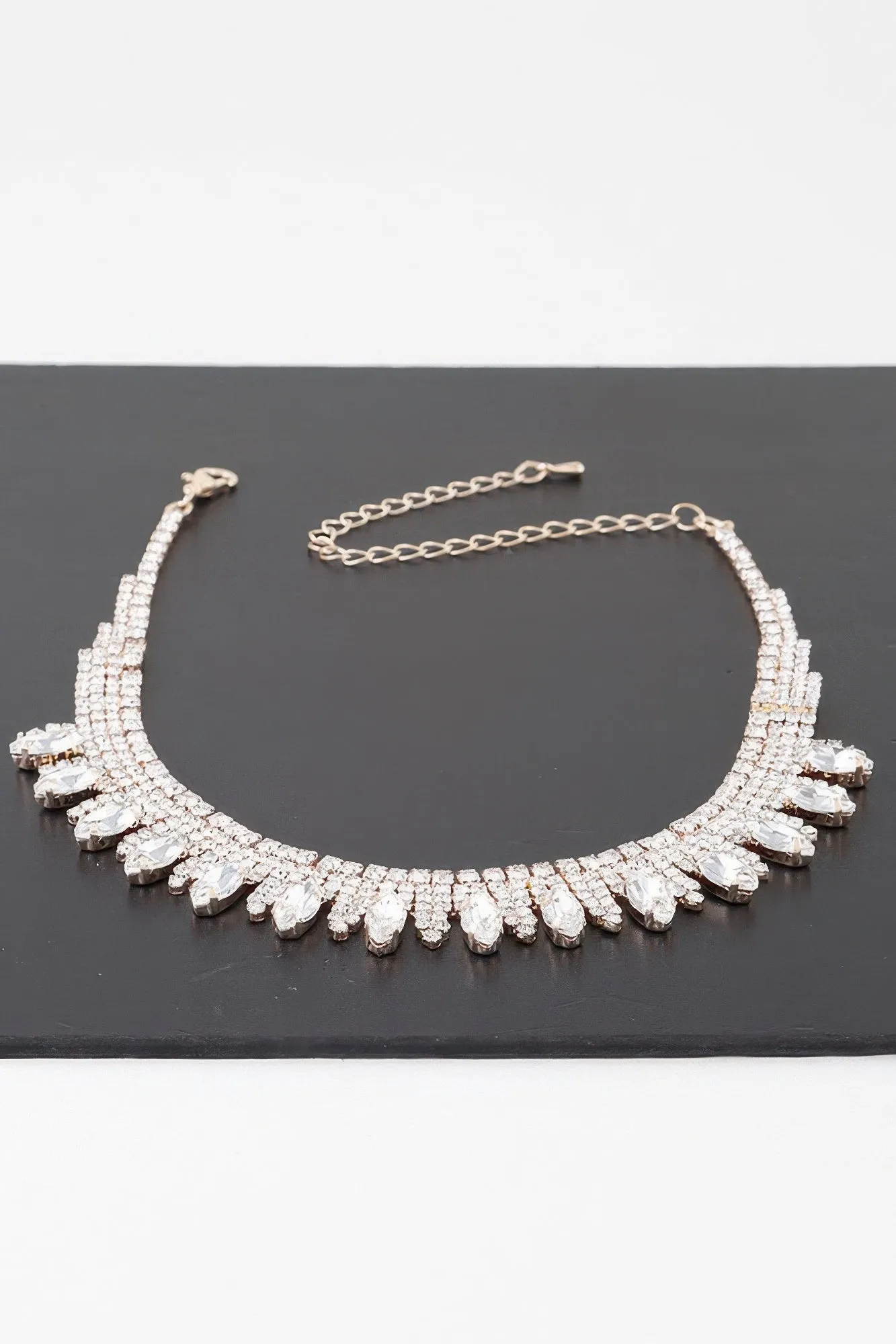 Luxury Rhinestone Drop Choker Necklace