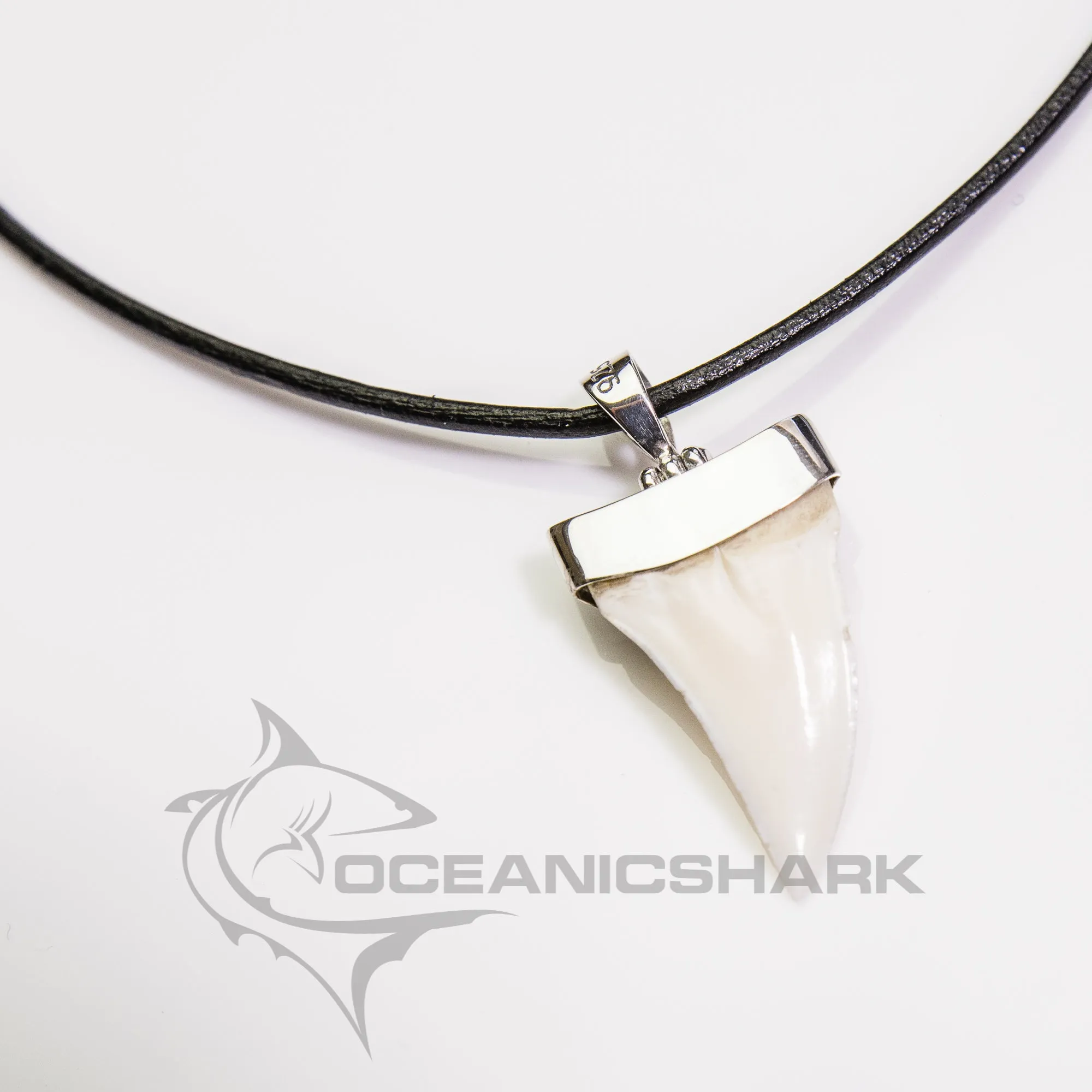 Mako shark tooth solid silver pendant s31