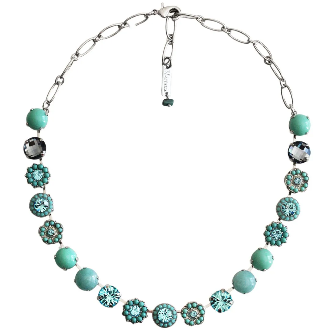Mariana "Bliss" Rhodium Plated Lovable Rosette Crystal Necklace, 3084 M2675-ro