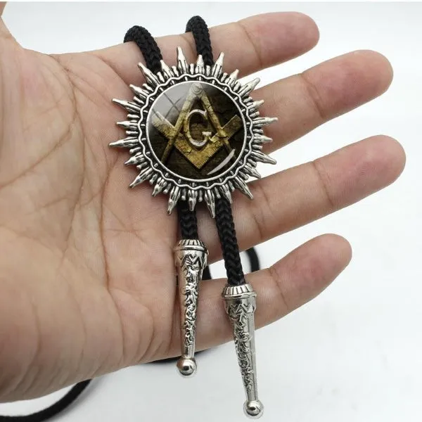 Master Mason Blue Lodge Bolo Tie - Gold & Black