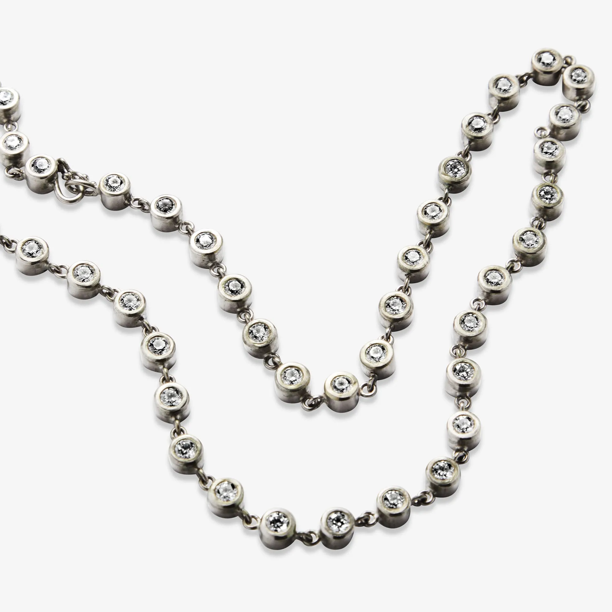 Meadow Rivière Diamond Necklace in 18K Alpine Gold- 16"